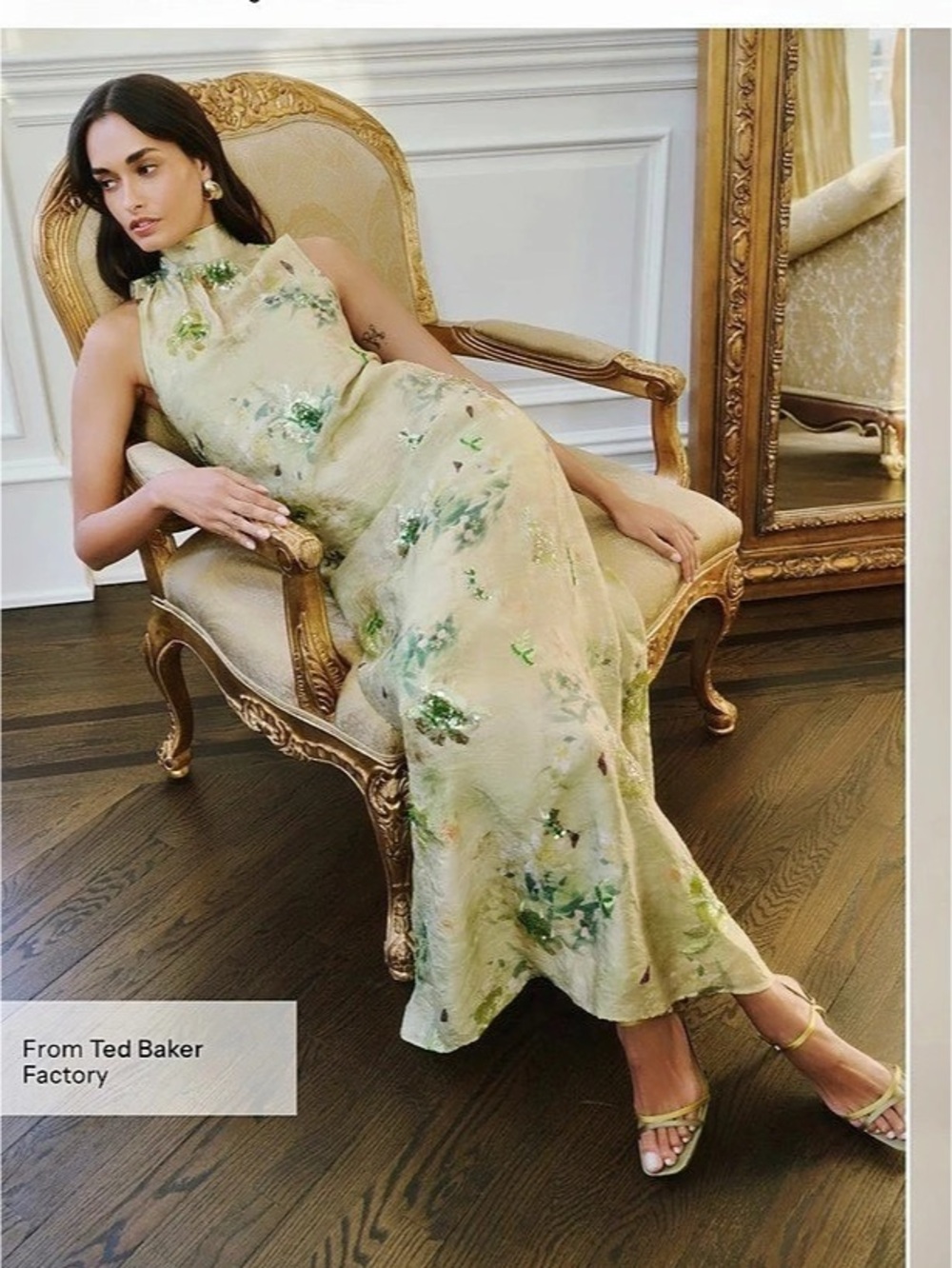 Few Moda Naia Dress Floral Maxi Dress in Green & Like New
